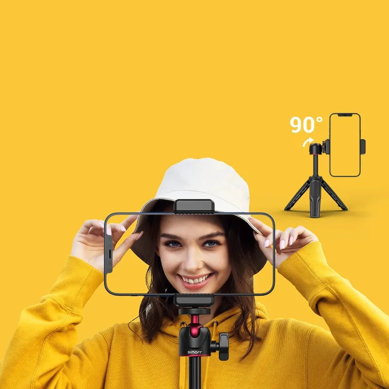 EverBright CreatorPro™ Portable Desktop Tripod & Vlogging Kit — Built-In Light, Mic & Expandable Grip