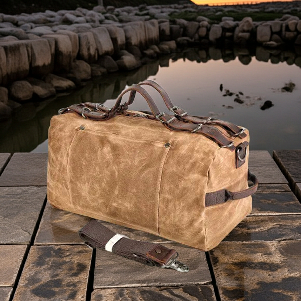 Retro Waxed Canvas Gym Duffel Bag – Rugged Style Meets Everyday Travel