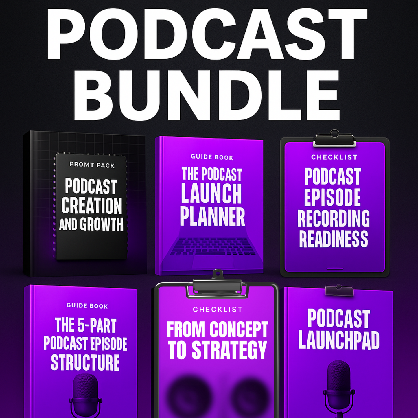 Ultimate Podcast Launch Bundle - Complete Digital Guide Collection for Content Creators & Entrepreneurs