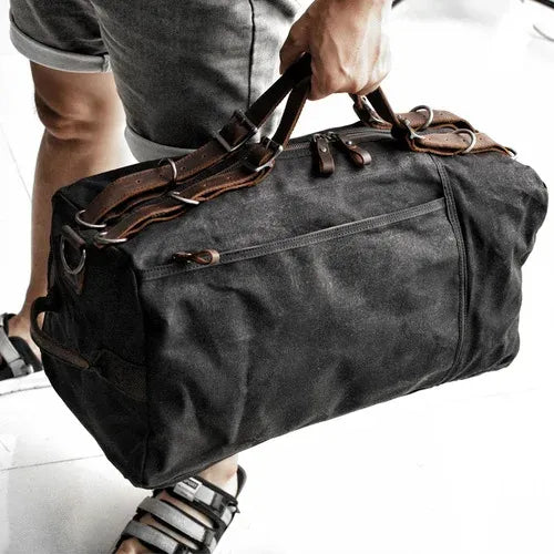 Retro Waxed Canvas Gym Duffel Bag – Rugged Style Meets Everyday Travel