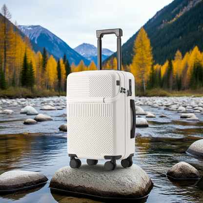 20-Inch Multifunctional Travel Suitcase with Cup Holder