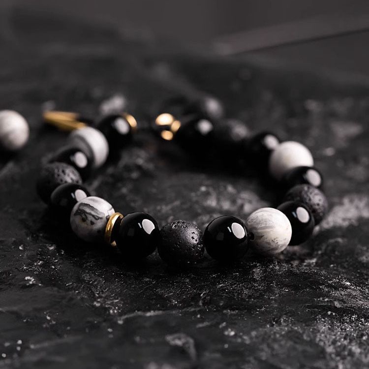 Volcanic Rock Obsidian Bracelet – Grounded Energy, Timeless Edge (Unisex)