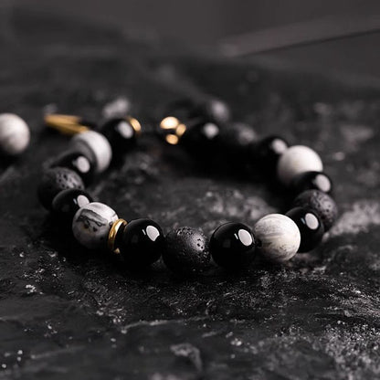 Volcanic Rock Obsidian Bracelet – Grounded Energy, Timeless Edge (Unisex)