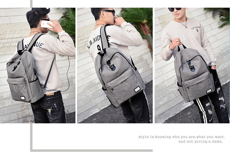 Casual USB Tech Backpack with Charging Port