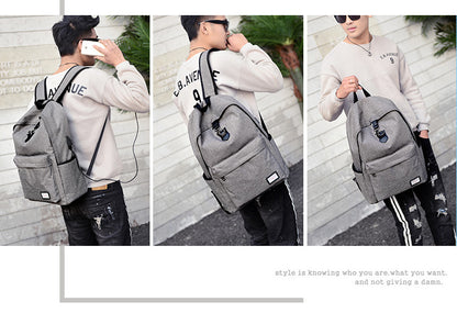 Casual USB Tech Backpack with Charging Port