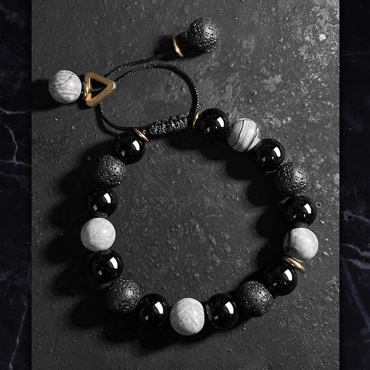 Volcanic Rock Obsidian Bracelet – Grounded Energy, Timeless Edge (Unisex)