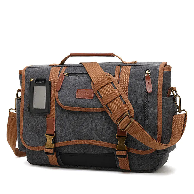 EverBright Momentum Retro Canvas One-Shoulder Messenger Bag – Vintage Style, Daily Power Tool