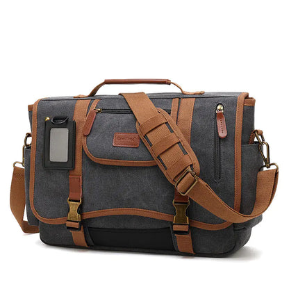 EverBright Momentum Retro Canvas One-Shoulder Messenger Bag – Vintage Style, Daily Power Tool