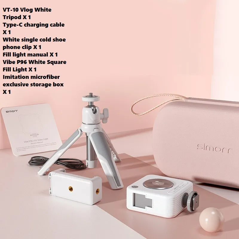 EverBright CreatorPro™ Portable Desktop Tripod & Vlogging Kit — Built-In Light, Mic & Expandable Grip