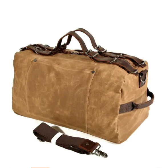 Retro Waxed Canvas Gym Duffel Bag – Rugged Style Meets Everyday Travel