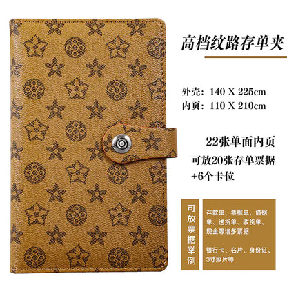 Luxury Leather Textured Bank Document Organizer – Elegant Wallet for Certificates & Cards