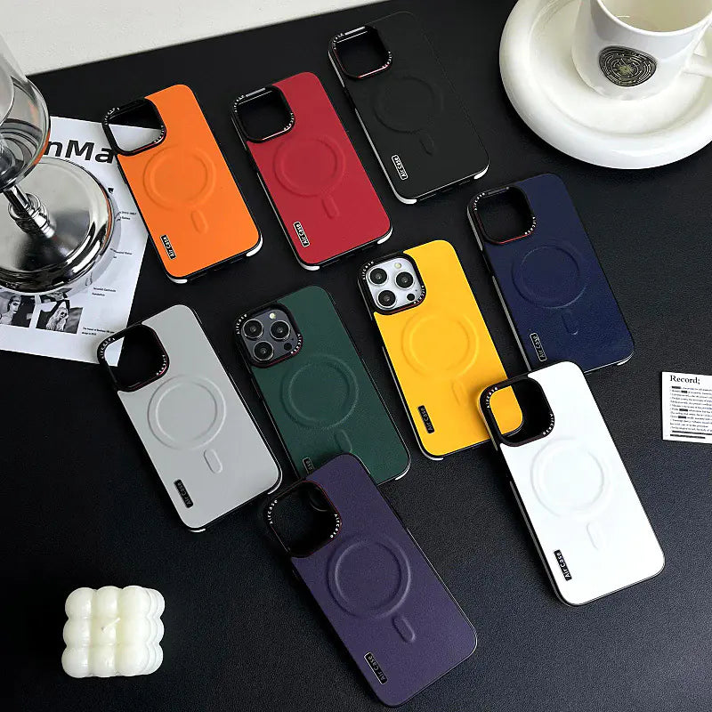 MagSafe Compatible Leather Case for iPhone & Samsung