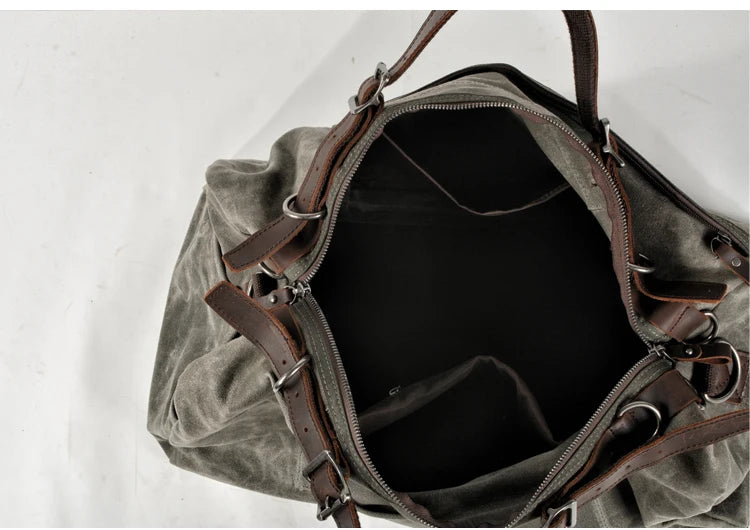 Retro Waxed Canvas Gym Duffel Bag – Rugged Style Meets Everyday Travel