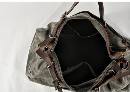 Retro Waxed Canvas Gym Duffel Bag – Rugged Style Meets Everyday Travel