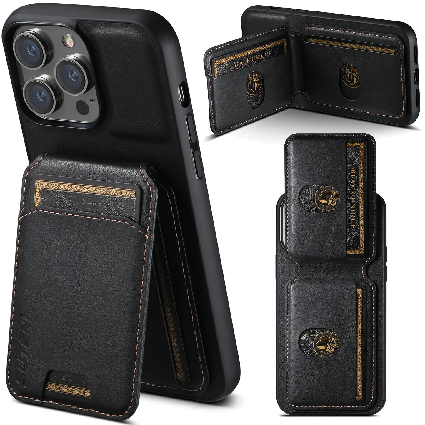 Vintage Leather Wallet Phone Case – For iPhone 15 Pro, Samsung S24U, Google & More