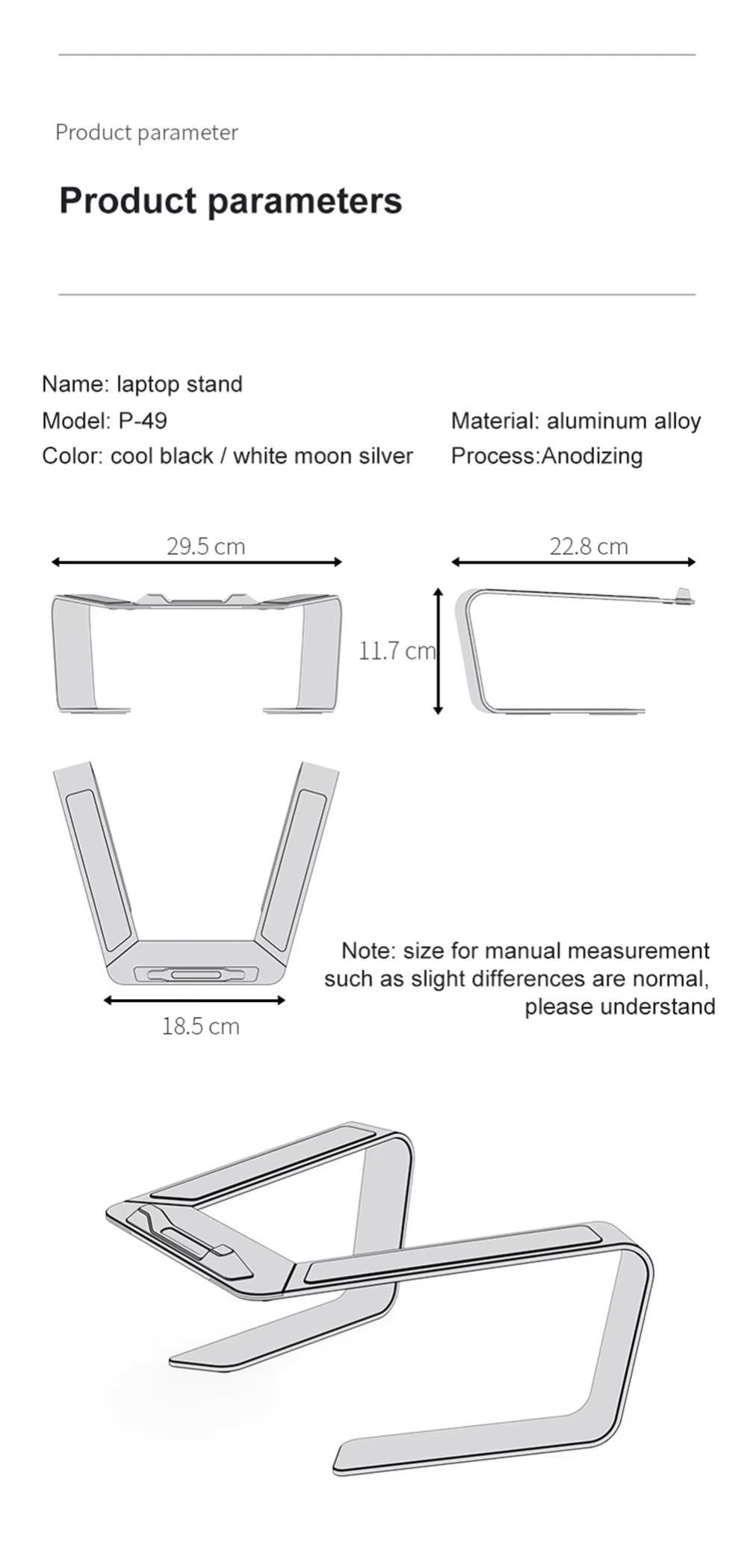Adjustable Metal Laptop Stand – Ergonomic Aluminum Holder for Tablets & Laptops