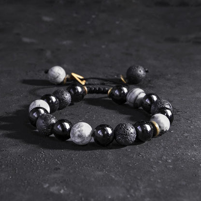 Volcanic Rock Obsidian Bracelet – Grounded Energy, Timeless Edge (Unisex)