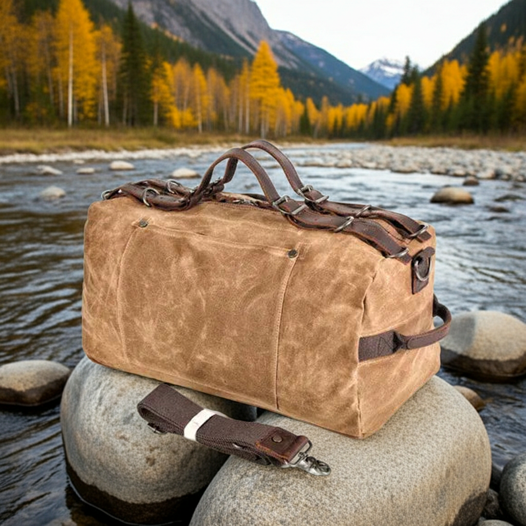 Retro Waxed Canvas Gym Duffel Bag – Rugged Style Meets Everyday Travel