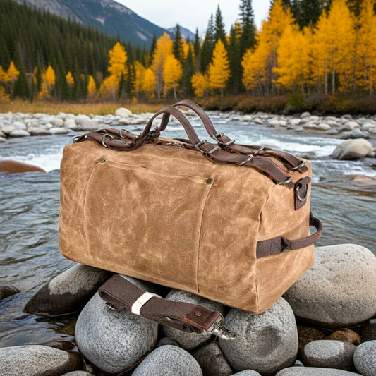 Retro Waxed Canvas Gym Duffel Bag – Rugged Style Meets Everyday Travel