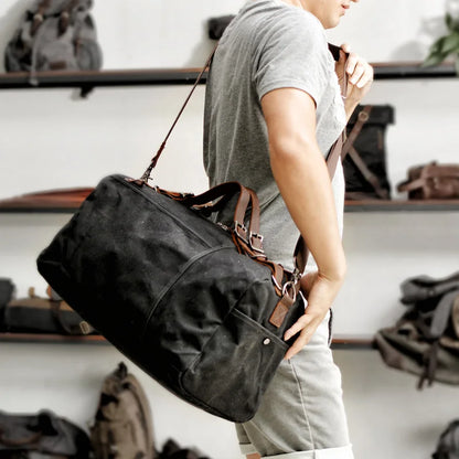 Retro Waxed Canvas Gym Duffel Bag – Rugged Style Meets Everyday Travel