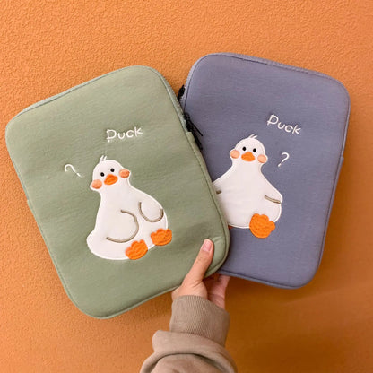 Cute Cartoon Duck Embroidered Tablet Case – Fun Protection for Your Tech