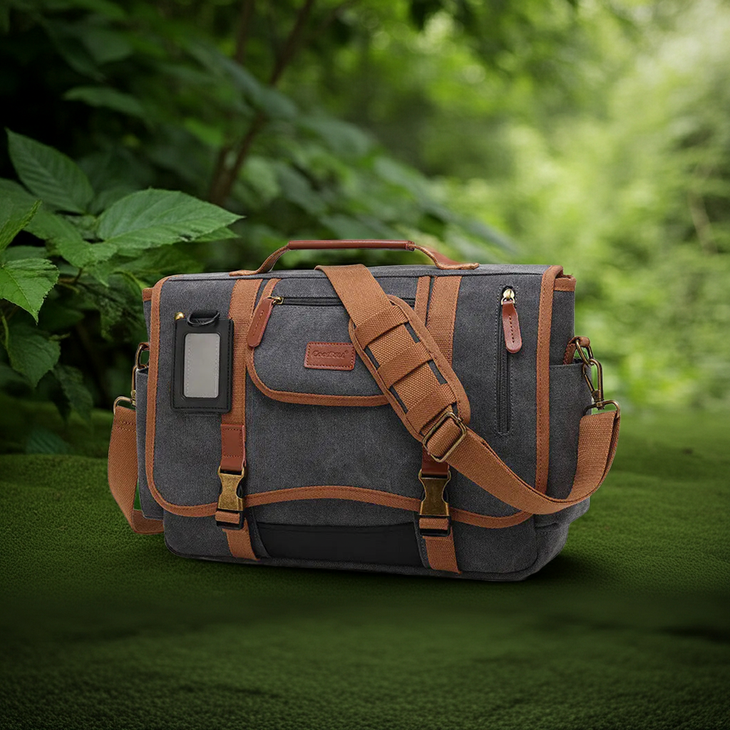 EverBright Momentum Retro Canvas One-Shoulder Messenger Bag – Vintage Style, Daily Power Tool