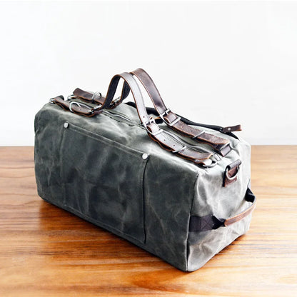 Retro Waxed Canvas Gym Duffel Bag – Rugged Style Meets Everyday Travel
