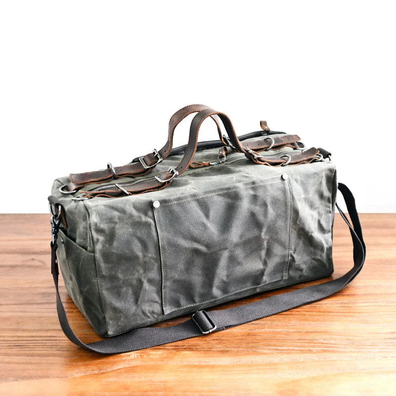 Retro Waxed Canvas Gym Duffel Bag – Rugged Style Meets Everyday Travel
